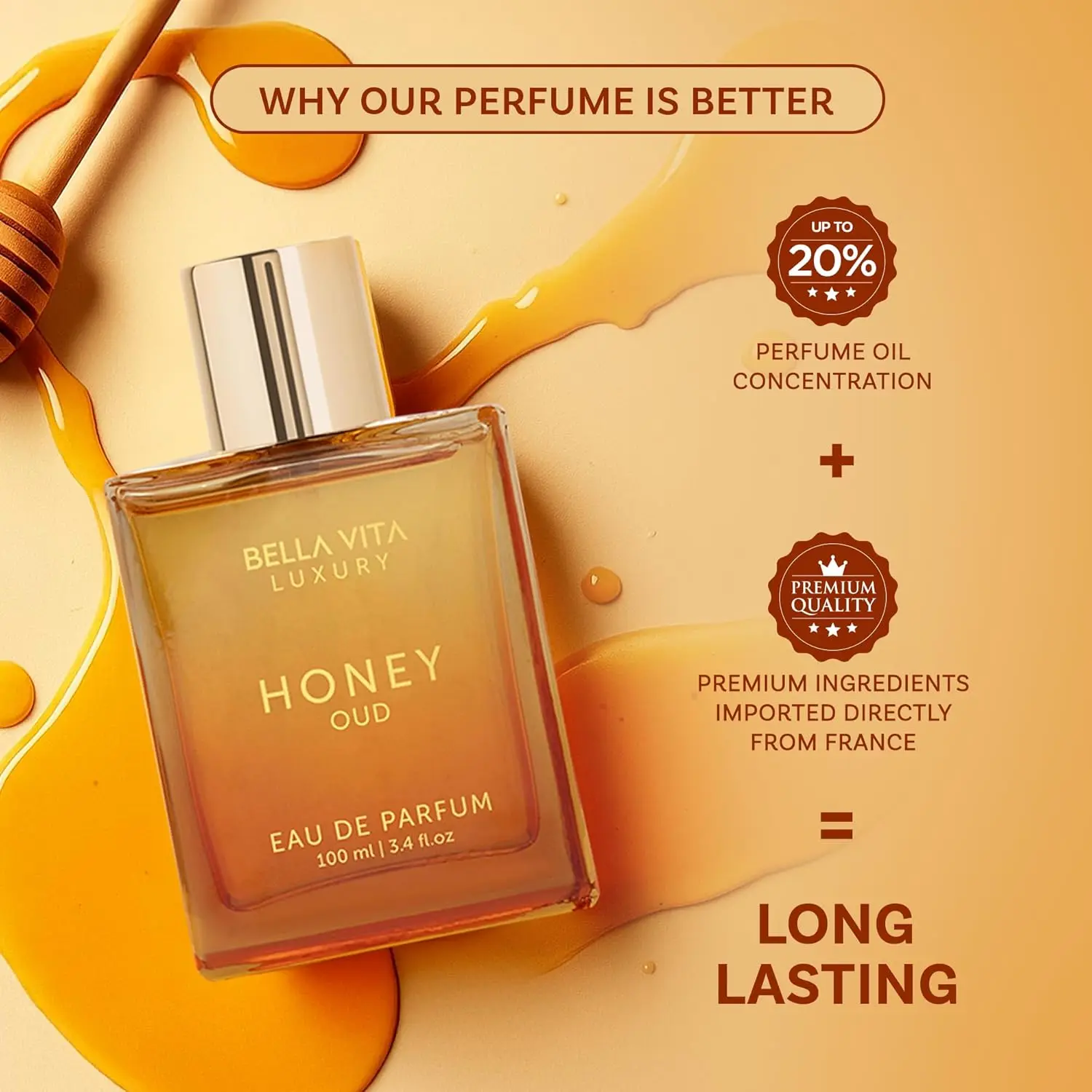 BellaVita Luxury Honey Oud EDP - Perfume Quality Fragrance Oils 评论和价格